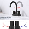 thumbnail image 3 of Fithood 2 Handles Bathroom Sink Faucet, Matt Black Centerset RV Bathroom Faucets for 3 Hole, 3 of 5