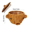 thumbnail image 3 of qILAKOG Woven Storage Rattan Basket - Wicker Storage Basket - Brown Container for Home Decor - Tabletop Organizer for Snacks, Fruits, and Sundries, Kitchen Storage, 3 of 5