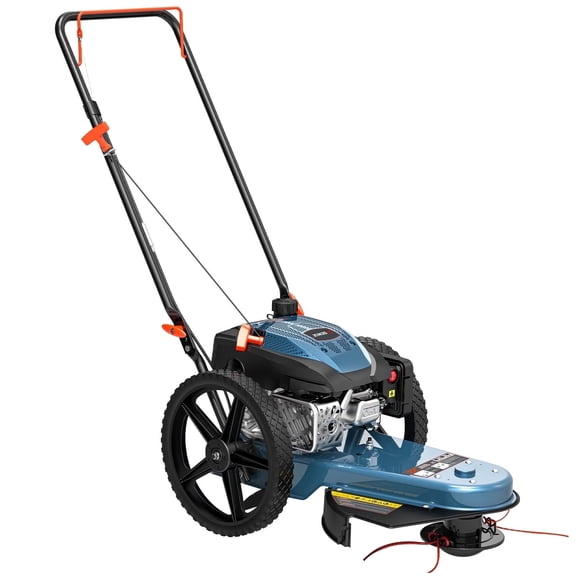 SENIX 22"  Brush Cutter and Weed Eater, 160cc 4-Cycle Gas Grass Trimmer with 5-Position Height Adjustment, Walk Behind String Trimmer