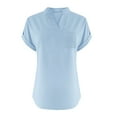thumbnail image 4 of Blue Women Shirts, Women'S Fashion Casual V Neck Short Sleeve Top T Shirt,Women Shirts S, 4 of 5