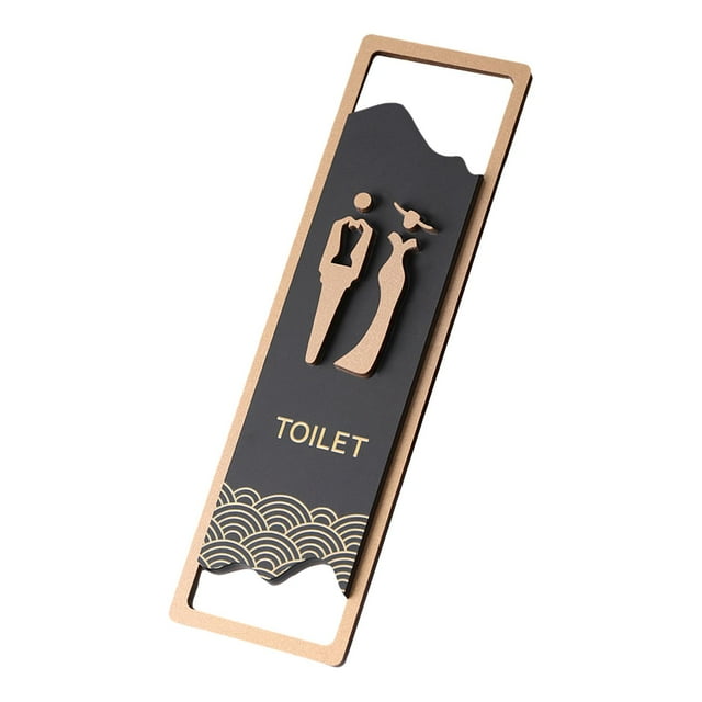 Letrero de baño, decoración de pared, letrero autoadhesivo para baño, inodoro Unisexo