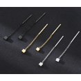 thumbnail image 4 of GFDYREE Square Earrings Gold/Silver/Black Tassel Threader Drop Cute Square Earrings Long Chain Ear Line, 4 of 4