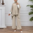 thumbnail image 2 of Elegant Women'S 2-Piece Cape Tunic & Wide-Leg Palazzo Pants Set - Flowy Casual Outfit For Daily & Dressy Occasions, 2 of 5