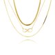 thumbnail image 1 of Juego de Collar con Colgante en Capas JeenMata de 3 Pzas con Nudo Eterno Chapado en Oro Amarillo, 1 of 5