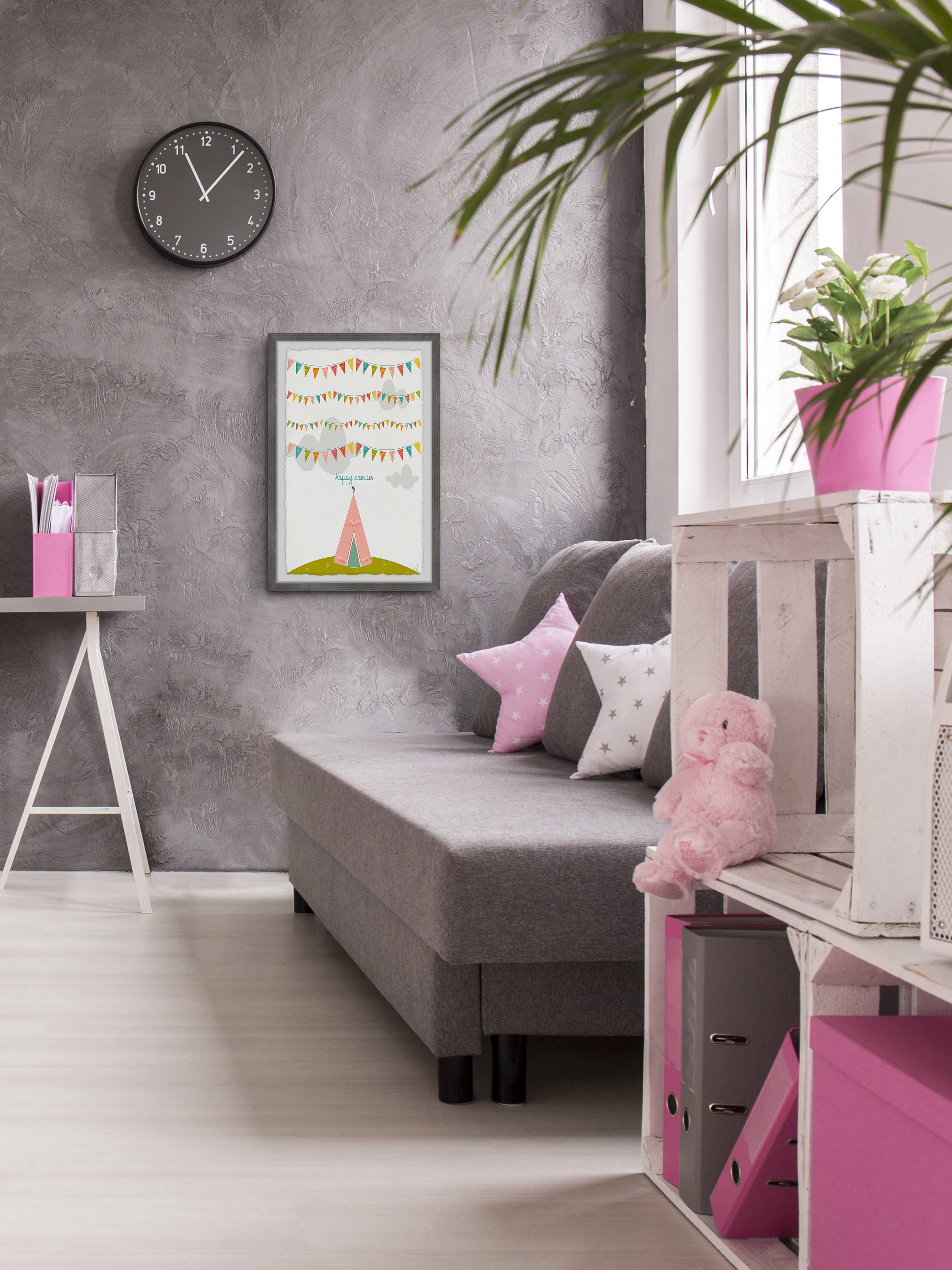 Marmont Hill Pink Tee Pee by Karen Zukowski Framed Wall Art