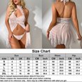thumbnail image 2 of Conjunto de lencería Babydoll Encaje Malla Halter Chemise Vestido Tmvgtek para mujer Blanco T XL, 2 of 7