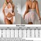 thumbnail image 2 of Conjunto de lencería Babydoll Encaje Malla Halter Chemise Vestido Hugtrwg para mujer Blanco T XL, 2 of 8