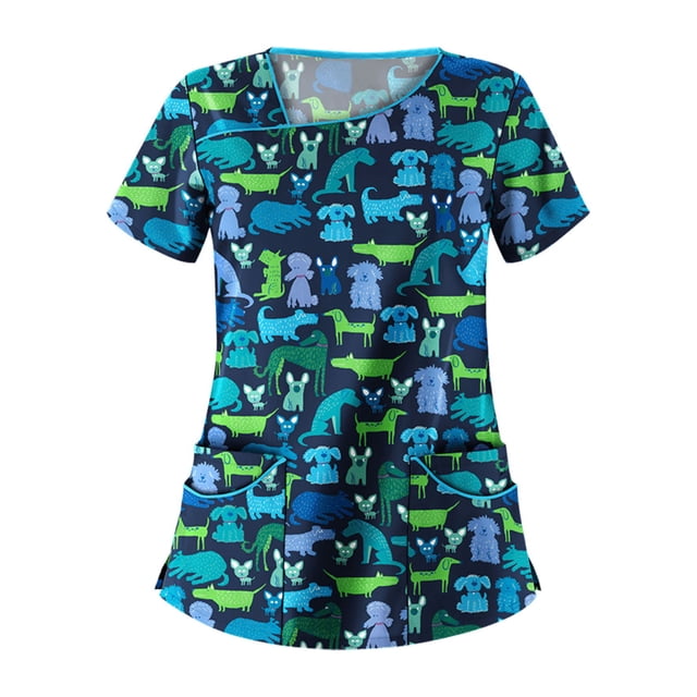 Danza sexy Las mujeres cimas de espuma casual espuma paisley impresión v cuello las cimas de enfermería del cuello de trabajo desgaste pullover suelto camisetas de ropa de vestir Danza sexy Casual suelto
