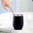 thumbnail image 7 of Nmdmisc 12oz Wine Tumbler with Lid Stemless Wine Glasses Double Wall Vacuum Travel Mugs stainless steel Coffee Cup for Cold & Hot Drinks Wine Coffee Cocktails Beer, Black, 7 of 7