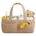 thumbnail image 7 of Rirozkan Corduroy Diaper Caddy Organizer, Portable Nursery Storage Basket with Handles, Large Capacity Baby Changing Supply Holder, Newborn Essentials Tote for Home, Travel, 7 of 7