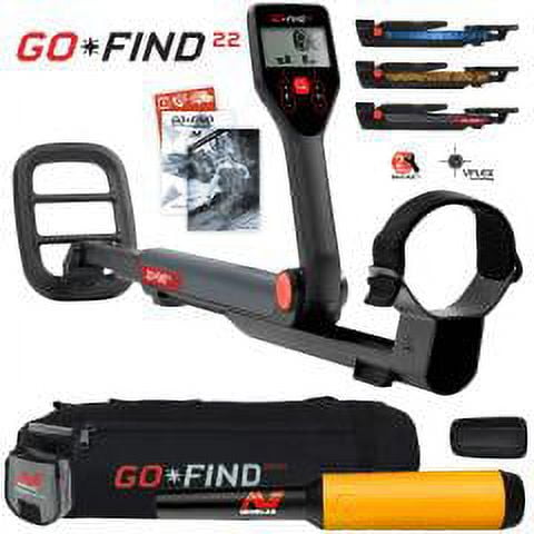 Minelab GO FIND 22 Metal Detector with PRO FIND 20, Black Carry Bag, Finds Pouch