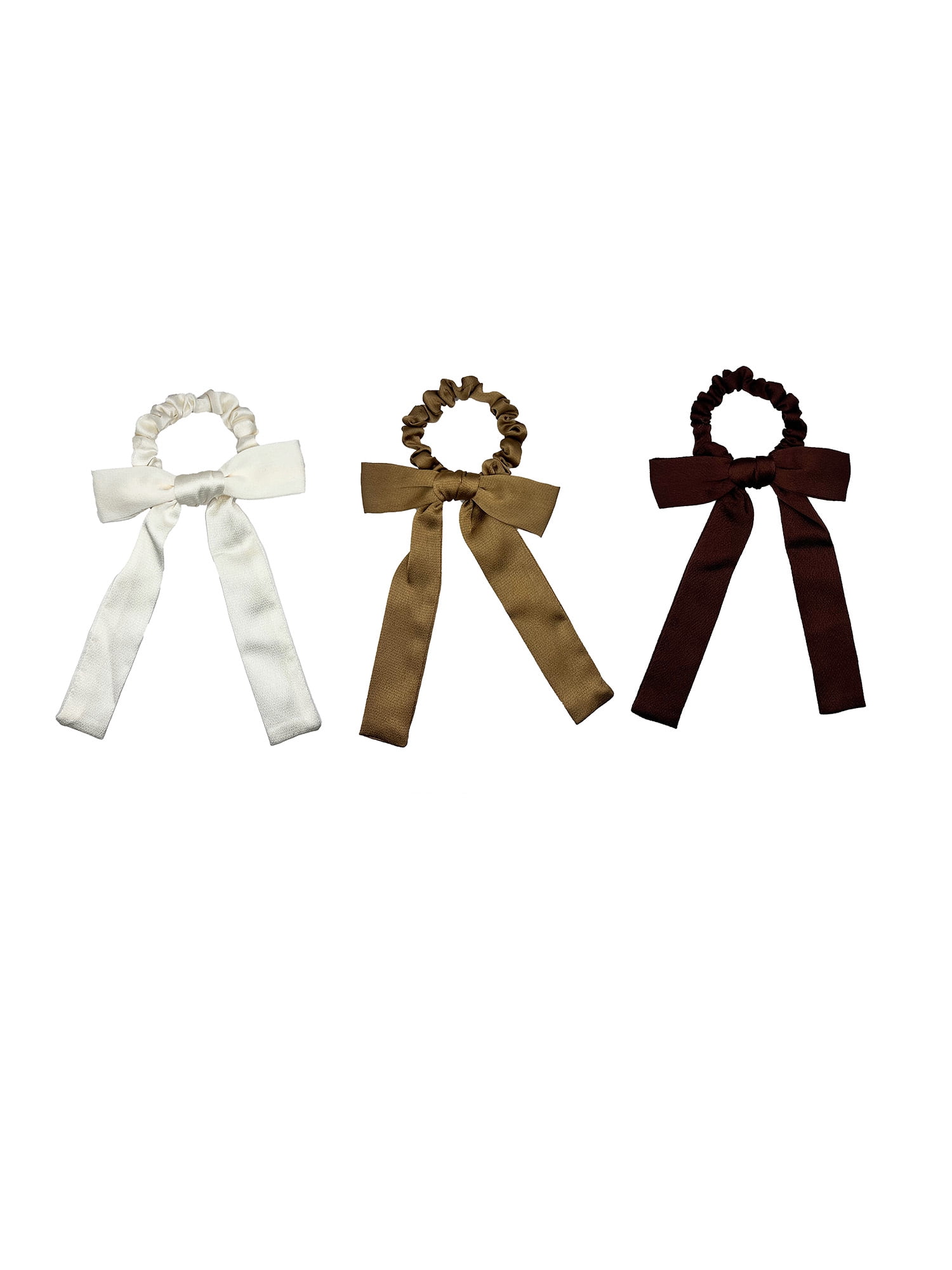 Time and Tru Women's Long Bow Ties, Tan