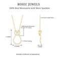 thumbnail image 5 of Rosec Jewels Certified Moissanite Infinity Pendant Necklace - Minimalist Twisted Knot Necklace - Ready to Gift for Valentines, 10K Yellow Gold, 5 of 7