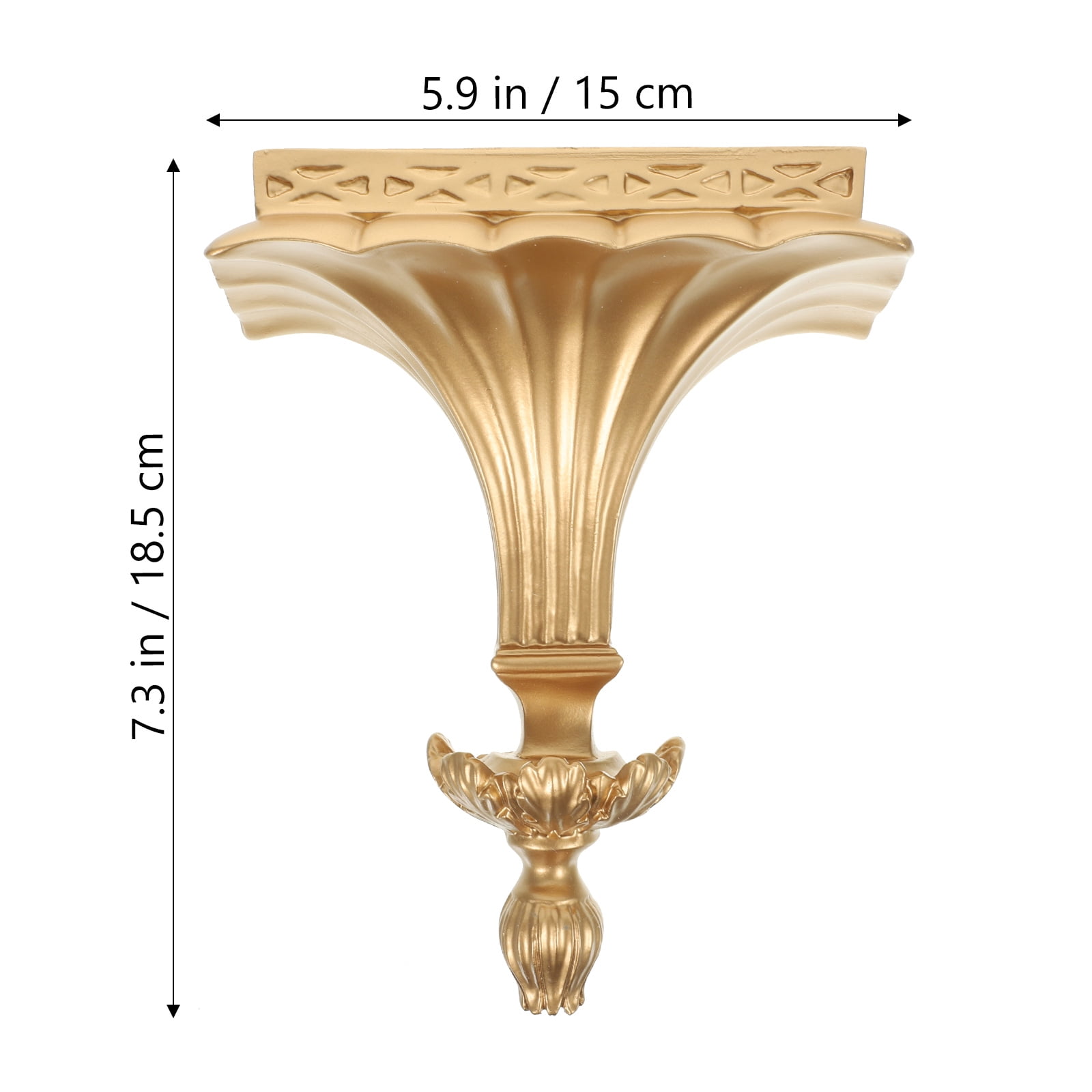 PAMINGONO Large Golden Resin Floating Wall Shelf, Spacious Storage Organizer for Kitchen, Living Room, Bathroom, Office