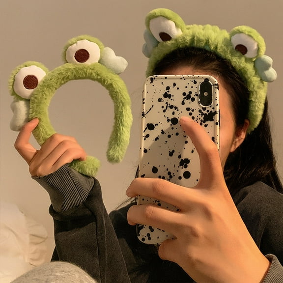 2pcs /set Lovely Cartoon Frog Shaped Head Band Cute Plush Non Slip Hair Hoop Stylish Hair Accessories For Daily Uses