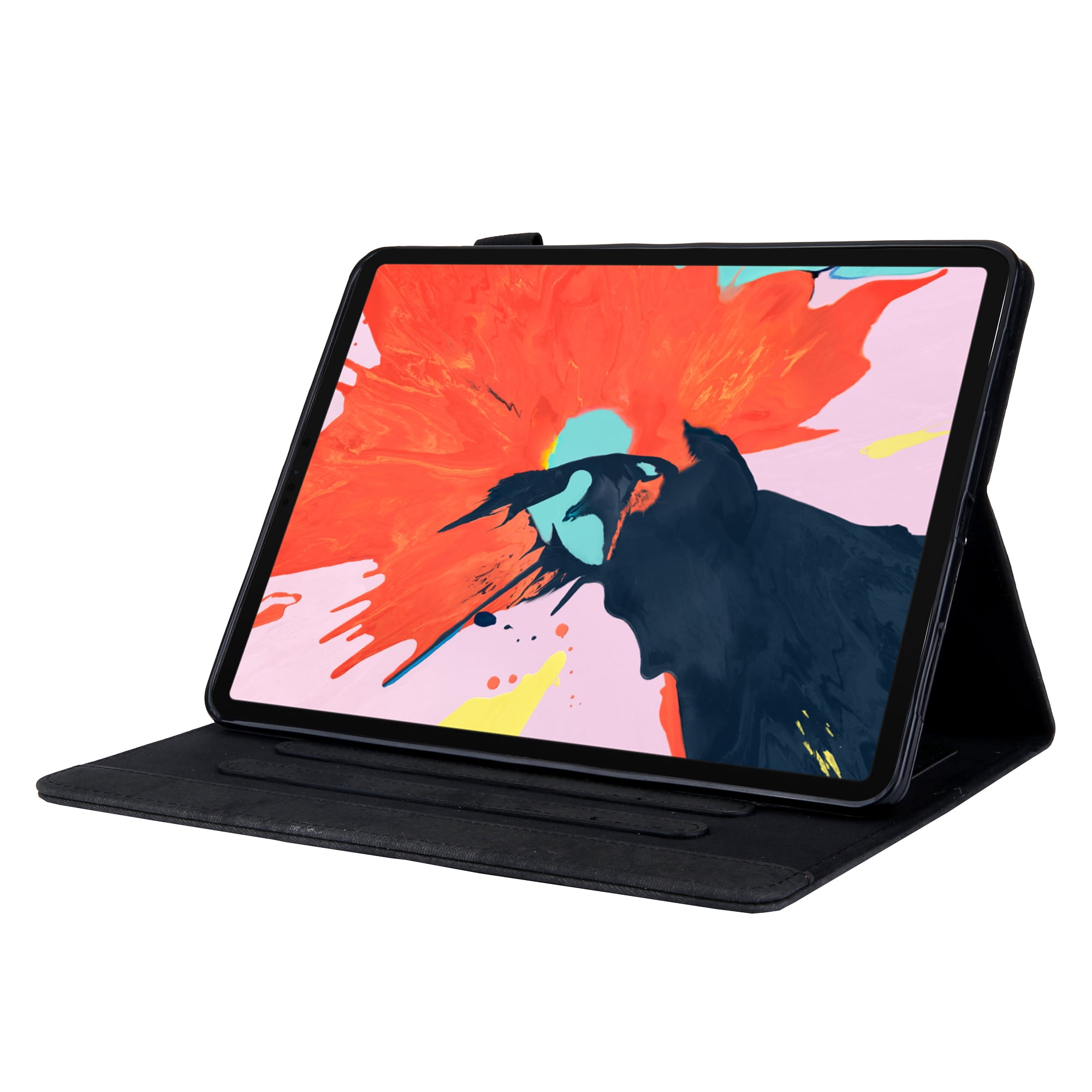 for iPad 10th Gen 10.9" (2022) Case, Retro Card Slot Cover with Pencil Holder, Multi-Angle Viewing Stand, Pocket Design, Folio Leather Case for Apple iPad 10th Gen 10.9" - Black