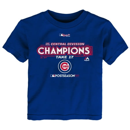 - Chicago Cubs Majestic Toddler 2017 NL Central Division Champions Locker Room T-Shirt - Royal