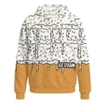 thumbnail image 3 of Boys Hoodies Ice Cream Baseball Pullover Sweatshirts Size 4-14 | Hooded with big pockets, All-over graphic print, Colorful sprinkle waffle cone, Classic pull-on, Active casual, 3 of 4