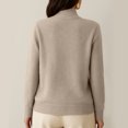thumbnail image 4 of Women's Turtleneck Mock Neck Sweater Long Sleeve Casual Dressy Knit, Fall Winter Trendy Pullover Top Camel 2XL, 4 of 7