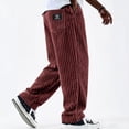 thumbnail image 2 of Men's Corduroy Pants Ribbed Texture Straight Leg Retro Streetwear Casual, 2 of 9