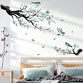 thumbnail image 1 of Calcomanía de pared Pájaros en la rama de un árbol Flores Calcomanías de pared Flores Calcomanías de pared azules Sala de estar Dormitorio Sofá Fondo Decoración de pared, 1 of 5