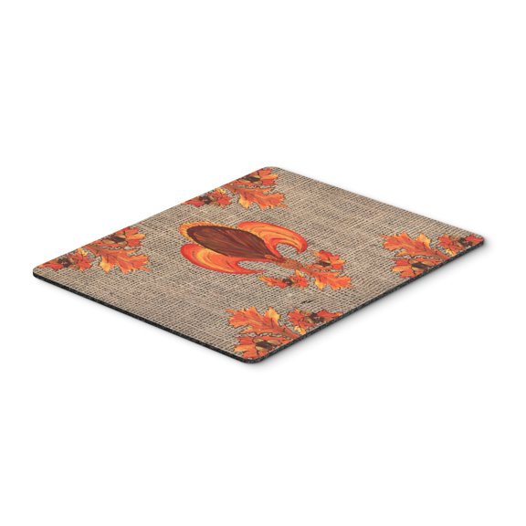 Thanksgiving Turkey Fleur de lis Mouse Pad Hot Pad or Trivet