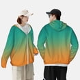thumbnail image 4 of Gaeub Orange To Teal Gradient1 Men's and Women's UPF 50+ Long-Sleeved Sun Protection Clothing, Fishing Shirt Long Sleeve Zip-Small, 4 of 7