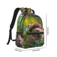 thumbnail image 2 of Uemuo Flower Crown Guinea Pig Printed Student Durable Water-resistant Backpack,Travel Backpack,Outdoor Activities Backpack, Laptop Backpack, Multi-compartment Backpack, 2 of 5