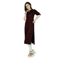 thumbnail image 5 of Bimba Women Summer Rayon Kurta Kurti 3/4 Sleeve Formal Casual Tunic, 5 of 7