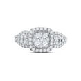 thumbnail image 2 of Diamond Princess 10kt White Gold Womens Round Diamond Square Halo Cluster Ring 1-1/4 Cttw, 2 of 4