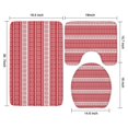 thumbnail image 3 of Red Christmas Geometric Snowflake Pattern Bathroom Rugs Sets 3 Piece,Toilet Cover Set,Absorbent Non Slip Bathroom Mats Sets with U-Shaped Contour Rug Toilet Rug Set, 3 of 5