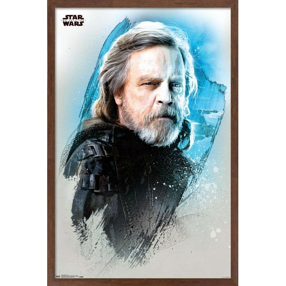 Star Wars: The Last Jedi - Luke Wall Poster, 14.725" x 22.375", Framed