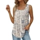 thumbnail image 1 of Blusa sin mangas impresa moda poliéster suave plisado verano sin mangas tops para las mujeres, 1 of 5