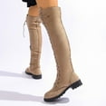 thumbnail image 3 of ATENAR Womens Boots,Thigh High Boots,Stability,Over the Knee,Low Heel,Khaki,39(US:7), 3 of 10