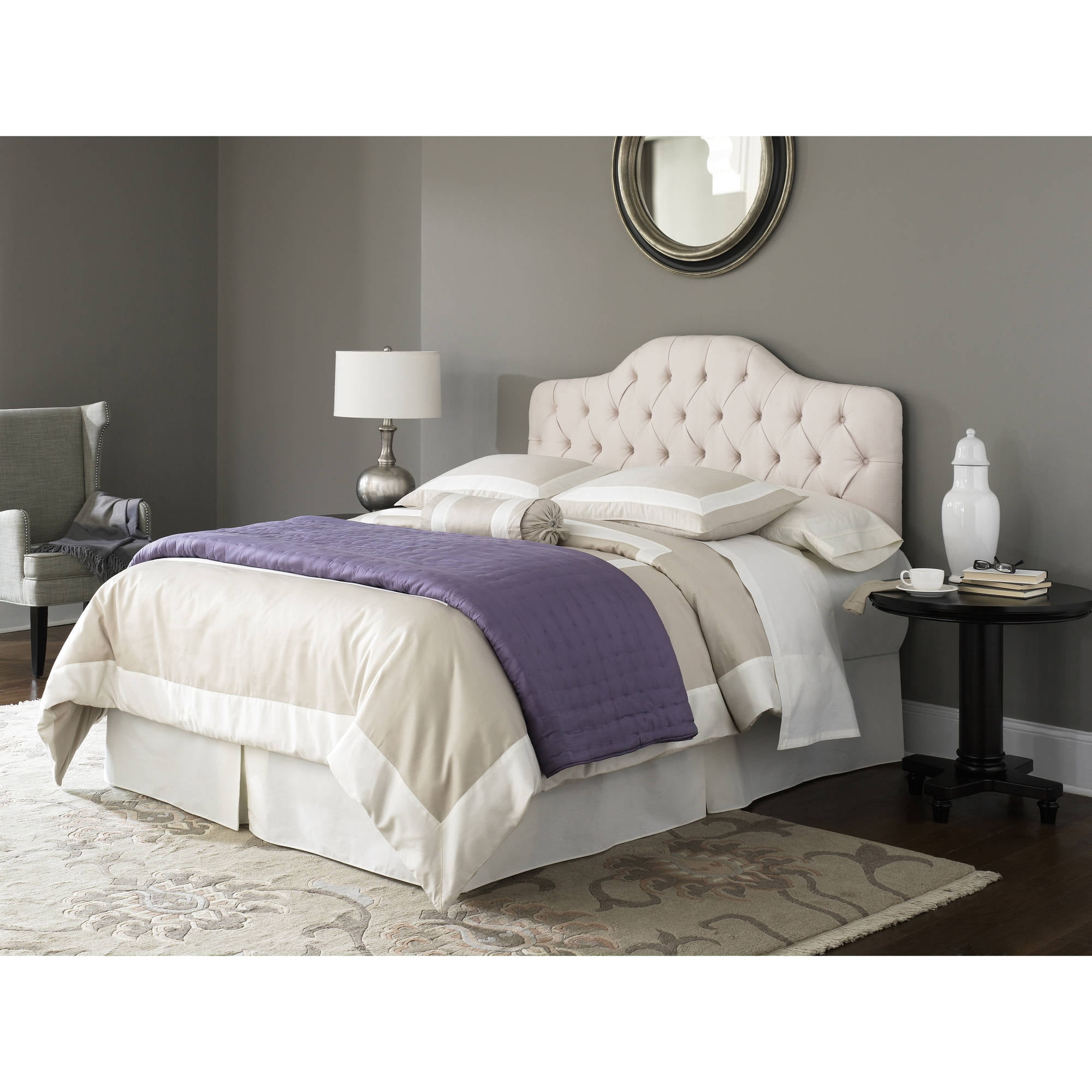 Martinique On Tuft Upholstered Headboard With Adjule Height Martinique On Tuft Upholstered Headboard With Adjule Height Ivory Finish Twin Com