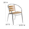 thumbnail image 4 of Bowery Hill Aluminum Stack Chair with Slat Teak Back in Silver/Brown, 4 of 9