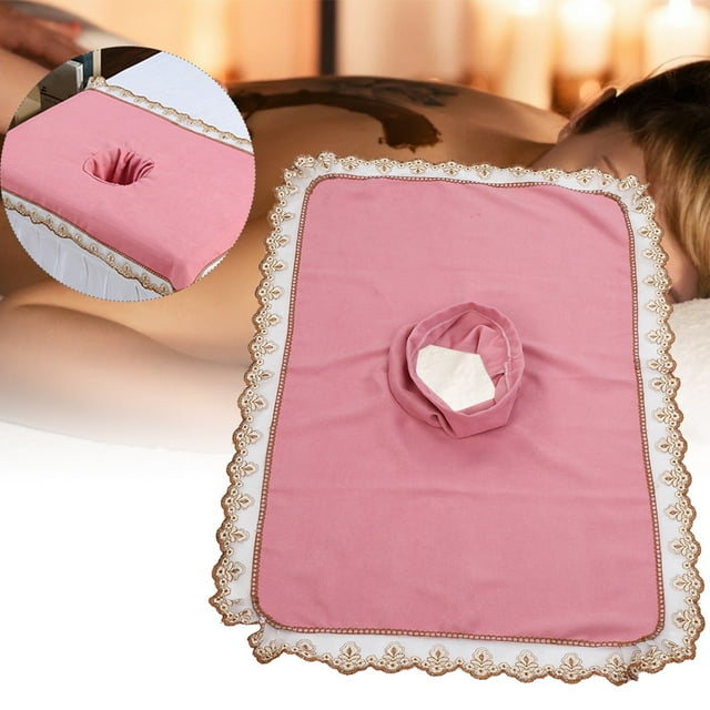 Pure Color, Durable, Comfortable Massage Bed Coverlet with Special Lace Edging Design