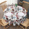 thumbnail image 3 of White Christmas Snowman Pattern Round Tablecloth 60"x60",Wrinkle Wipeable Table Cloth for Kitchen Dining Room Picnic Patio Party, 3 of 6