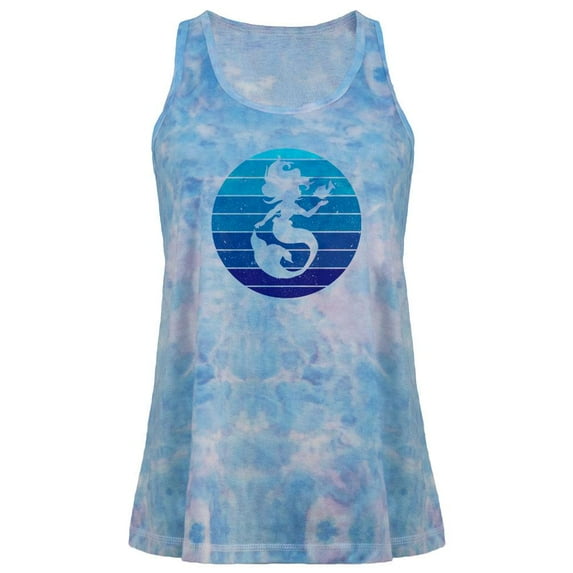 Mermaid Retro Ocean Blues Juniors Tie Dye Tank Top Multi MD