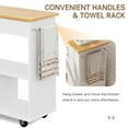 thumbnail image 4 of Walsunny Kitchen Island on Wheels with Storage Cabinet, Rolling Cart Kitchen Storage Organizer with/3 Side Spice Rack White, 4 of 9