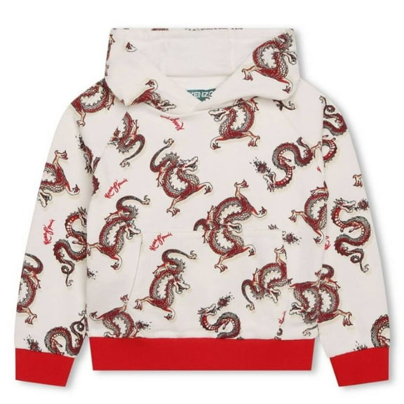 Kenzo Kids Dragons Print Cotton Hoodie, Size 4Y