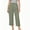 Green, variant on Womens Cotton Linen Wide Leg Pants Casual Zipper Front Summer Cropped Trousers Dressy Pants with Pockets Red XL(XL)