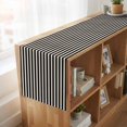 thumbnail image 6 of Black Striped 120 Inch Table Runner, Modern Simple Farmhouse Beige Vintage Farmhouse Dresser Scarf Cotton & Linen Tablerunner for Dining/Kitchen Island/Holiday Party Décor 13" x 120", 6 of 9