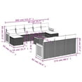 thumbnail image 2 of vidaXL 11 Piece Patio Sofa Set with Cushions Black Poly Rattan, 2 of 10