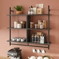 thumbnail image 5 of Bestier 41" Industrial Pipe Shelves Wall Mount, 3-Tier Floating Shelves for Kitchen Bedroom Bathroom in Charcoal, 5 of 10