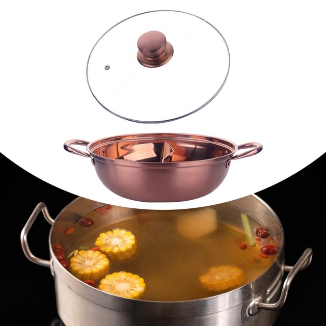 Olla caliente con divisor, olla Shabu Shabu, olla de cocina, utensilios de cocina gruesos, olla caliente de acero inoxidable para reunión familiar en