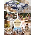 thumbnail image 5 of Navy Blue Rudder Coastal Table Cloth, Nautical Beach Ocean Retro Waterproof Tablecloth for Square Tables, Reusable Washable Fabric Table Cover for Restaurant Kitchen Dining Tables 60"x60", 5 of 6