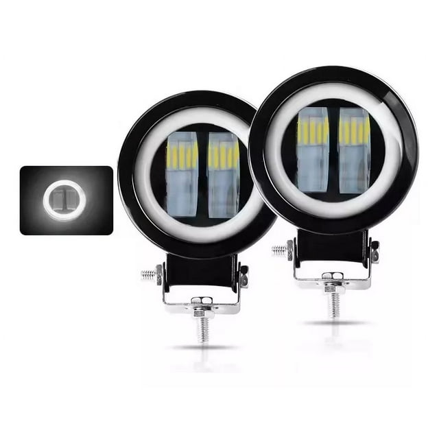 Par Faros Ojos De Ángel 4'' Faro Niebla Luz Blanca Auto Moto