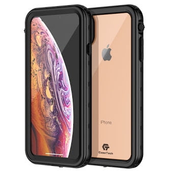 iPhone Xs Max Waterproof Case, CaseTech TRE Series, Waterproof IP68 Certified Shockproof with Clear Back Slim Cover, 2018 6.5 inch