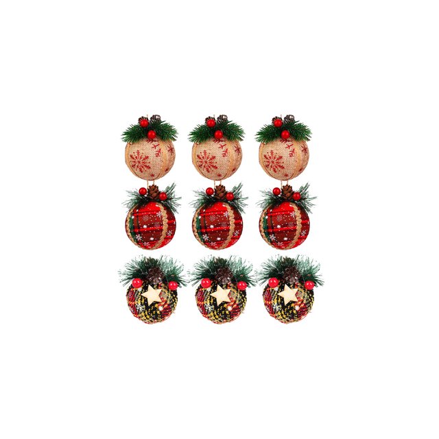 Decoraciones de Árbol de Navidad Bolsa de Paño de Navidad Red Grid 8cm Decoraciones Colgantes de Árbol de Navidad Decoración de Espuma de Navidad Decoraciones Colgantes. Árbol de Navidad Blanco